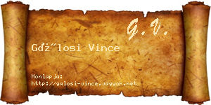 Gálosi Vince névjegykártya